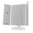 Lumio Lights valkoinen kolmiosainen meikkipeili LED-valolla - Meikkaustarvikkeet - 6438014385556 - 2