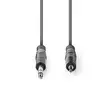 Stereoäänikaapeli | 6.35 mm uros | 3.5 mm uros | Niklattu | 1.50 m | Pyöreä | Tummanharmaa | Pahvikotelo - Audiokaapelit - 5412810295296 - 10