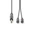 Stereoäänikaapeli | 6.35 mm uros | 2x RCA uros | Niklattu | 3.00 m | Pyöreä | Tummanharmaa | Pahvikotelo - Audiokaapelit - 5412810295326 - 2