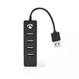 USB-keskitin | USB-A Male | 4x USB A Female | 4-Porttinen port(s) | USB 2.0 | USB Virta - Tietokone ja verkko - 5412810315116 - 1