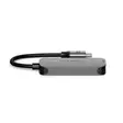 USB N Moniporttisovitin | 3-in-1 | USB 3.2 Gen 1 | USB-C Uros | HDMI Ulostulo / USB-A Naaras / USB-C Naaras | 5 Gbps | 0.10 m | Pyöreä | Niklattu | PVC | Harmaa | Laatikko - Tietokone ja verkko - 5412810415496 - 20