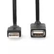 USB kaapeli | USB 2.0 | USB-A Uros | USB-A Naaras | 480 Mbps | Niklattu | 3.00 m | Pyöreä | PVC | Musta | Label - Tietokone ja verkko - 5412810421466 - 10