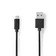 USB kaapeli | USB 2.0 | USB-A Uros | USB Micro-B Uros | 11 W | 480 Mbps | Niklattu | 2.00 m | Pyöreä | PVC | Musta | Label - Tietokone ja verkko - 5412810421626 - 1