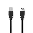 USB kaapeli | USB 3.2 Gen 1 | USB-A Uros | USB-A Naaras | 5 Gbps | Niklattu | 2.00 m | Pyöreä | PVC | Musta | Label - Tietokone ja verkko - 5412810428526 - 1