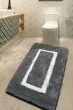 AkryyliKylpyhuonematto, antrasiitti, 70 x 120 cm, pehmeä, antibakteerinen, liukumaton - Kylpyhuonematot ja kosteantilan matot - 8684282009726 - 2