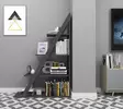 Anthrasittikirjahylly - Moderni ja Tyylikäs Säilytysratkaisu, 100% Melamiinipinnoitettu, 100x150x29,5 cm, Helppo Asennus - Kirjahyllyt - 8683342592246 - 5