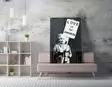 Banksy Koristeellinen Kangastaulu 70x100 cm - Monivärinen, Puukehys, 50% Puuvilla/50% Polyesteri, Digitaalinen Tulostus - Taulut ja kehykset - 8683342478656 - 3