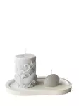 Betoninen Kynttiläsetti (3 kpl) - Harmaa/Valkoinen - Soya Kynttilät - Käsintehty - Moderni Minimalismi - Sisustus - Kynttilät ja lyhdyt - 8684283555536 - 1