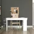 Moderni Valkoinen Opiskelupöytä - 100% Melamiinipinnoitettu Lastulevy, 18mm, 129x72x120cm, Kestävä ja Tyylikäs - Työpöydät - 8683342403696 - 4