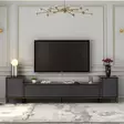 Tyylikäs ja Kestävä TV-taso Anthrasiitti, 100% Melamiinipinnoitettu, 180x45,2x35 cm, Useita Hyllyjä, Kiinnitettävä Seinäasennus - TV-tasot - 8683743528066 - 1