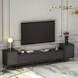 Tyylikäs ja Kestävä TV-taso Anthrasiitti, 100% Melamiinipinnoitettu, 180x45,2x35 cm, Useita Hyllyjä, Kiinnitettävä Seinäasennus - TV-tasot - 8683743528066 - 3