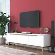 TV-taso, valkoinen pähkinäpuu, 180 cm leveä, kestävä, runsaasti säilytystilaa - TV-tasot - 8683743678426 - 3