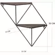 Moderni ja Rustiikkinen Koristeellinen Puinen Seinä Hylly, 100% Kuusipuu, Metalli, Pähkinä Musta, 33x30x13 cm, 5 kg - Huonekalut - 8681875990096 - 5