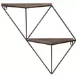 Moderni ja Rustiikkinen Koristeellinen Puinen Seinä Hylly, 100% Kuusipuu, Metalli, Pähkinä Musta, 33x30x13 cm, 5 kg - Huonekalut - 8681875990096 - 2