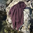 Fouta Rantapyyhe - Damson Väri, 100% Puuvillaa, 90x175 cm, Korkea Imukyky, Erittäin Pehmeä, Konepestävä 30-40°C - Pyyhkeet ja kylpytakit - 8683342757676 - 2