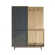 Hall Standi - Tyylikäs ja Kestävä Säilytysratkaisu, Tammi-Antrasiitti, 100% Melamiinipinnoitettu, 147,4x195,6x35,5 cm - Eteiskaapit - 8684283262786 - 1