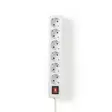 Jatkojohto | Maadoitettu virtaliitin / Tyyppi F (CEE 7/7) | 6-suuntainen | 1.50 m | 3680 W | 16 A | Maadoituksen tyyppi: Sivukontaktit | 230 V AC 50/60 Hz | Pistokannan kulma: 45 ° | H05VV-F 3G1.5mm² | On/off-kytkin | Valkoinen - Jatkojohdot - 5412810466016 - 30