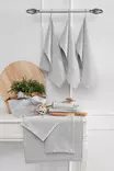 Keittiöpyyhesetti (10 kpl), harmaa, 40 x 60 cm, pehmeä, kestävä - Keittiötekstiilit - 8683742885436 - 2