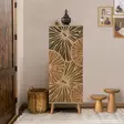 Kenkäkaappi Sonomo - 100% Melamiinipinnoitettu Lastulevy, 18mm, UV-suoja, Massiivipuiset Jalat ja Kahvat, 50x135x38cm - Kenkäkaapit - 8684282305286 - 3