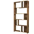 Kirjahylly, Huonekalut, Pähkinä Valkoinen, 100% Melamiinipinnoitettu Lastulevy, 90x180x20 cm, Useita Hyllyjä, 35 kg - Kirjahyllyt - 8683342169806 - 1