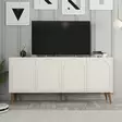 Konsoli - Huonekalut, Kermanvalkoinen Pähkinä, 100% Melamiinipinnoitettu Lastulevy, 180x81x35 cm, 3 Pakettia, Helppo Koota - Lipastot ja senkit - 8684282640226 - 6