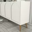 Konsoli - Huonekalut, Kermanvalkoinen Pähkinä, 100% Melamiinipinnoitettu Lastulevy, 180x81x35 cm, 3 Pakettia, Helppo Koota - Lipastot ja senkit - 8684282640226 - 5
