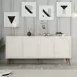 Konsoli - Huonekalut, Kermanvalkoinen Pähkinä, 100% Melamiinipinnoitettu Lastulevy, 180x81x35 cm, 3 Pakettia, Helppo Koota - Lipastot ja senkit - 8684282640226 - 2