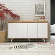 Konsoli, valkoinen, 140 cm leveä, kestävä, tilaa säästävä - Lipastot ja senkit - 8681875126716 - 2