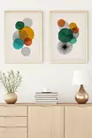 Koristeellinen Kehystetty MDF Maalaus (2 kpl) - Monivärinen, 30x40 cm, 100% MDF, 100% Massiivipuu, Seinäkoriste - Taulut ja kehykset - 8684282341826 - 1