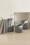 Koristeellinen Laatikko - Harmaa Antrasiitti, 100% Puuvillaa, Käsintehty, 25x50 cm, Elegantti Sisustuselementti - Säilytyslaatikot ja korit - 8683743770106 - 4
