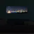 Koristeellinen LED-valaistu Suede-kangastaulu 30x90 cm - Monivärinen, Puukehys, Paristokäyttöinen, On/Off-kytkin - Taulut ja kehykset - 8681181295106 - 2
