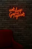 Koristeellinen Muovinen LED-valaistus, Joustavat Neon-nauhat, Punainen, IP67 Vesitiivis, 51x40x2 cm, Sisäänrakennettu Seinäkiinnitys - Valokoristeet ja valohahmot - 8682870290006 - 5