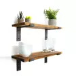 Koristeellinen Puinen Seinä Hylly, Musta Pähkinä, 100% Kuusipuu, Käsintehty, 40x16x14 cm, 10 kg Kantavuus - Seinähyllyt - 8681875640236 - 6
