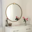 Kultainen 100% Metalli Peili 60x60 cm - Moderni ja Tyylikäs Sisustuselementti Seinälle, Valmiiksi Koottu - Peilit - 8682870558656 - 4