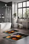 Kylpyhuonematto Setti 2-osainen, Monivärinen, 100% Polyesteri, 7 mm Nukka, 600 gr/m², Koko 40x60 cm ja 60x100 cm - Kylpyhuonematot ja kosteantilan matot - 8684283194766 - 2