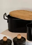 Leipälaatikko 100% Galvanoitu Musta 39x22x16 cm - Tyylikäs ja Kestävä Leipälaatikko Keittiöön - Päivittäiskeittiötarvikkeet - 8684283609826 - 3