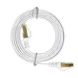 Litteä verkkokaapeli S/STP CAT7 PNI U7015W, Patch, 2 x RJ45, 4 paria johtoja, 32AWG, kupari, 10 Gbps, 600 MHz, 1,5 m, valkoinen - PNI tuotteet - 5949066538766 - 5
