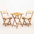 Luonnonvärinen 3-osainen Puutarhapöytä ja Tuolisetti - 100% Pyökkipuuta, Vedenkestävä, Mukautettava, Kestävä ja Tyylikäs - Pihakalusteryhmät - 8683742892496 - 3