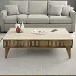Marmorinen sohvapöytä - 100% Melamiinipinnoitettu Lastulevy, Pähkinä Travertiini, 105x35x60 cm, 18 mm Paksuus - Sohvapöydät - 8684283020836 - 3
