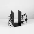 Metallinen kirjatuki, musta, 30,5 x 14 x 22 cm, kestävä, tyylikäs, tilava - Koristeet, koriste-esineet - 8682870703506 - 4