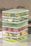 Mintunvärinen Säilytyslaatikko Setti 6 kpl - Keittiötarvikkeet - 100% Muovi - 23x29,5x6,5 cm - 3500 ml - Konepestävä - Eväsrasiat ja ruoansäilytysastiat - 8684283209996 - 4