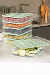 Mintunvärinen Säilytyslaatikko Setti 6 kpl - Keittiötarvikkeet - 100% Muovi - 23x29,5x6,5 cm - 3500 ml - Konepestävä - Eväsrasiat ja ruoansäilytysastiat - 8684283209996 - 1