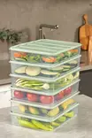 Mintunvärinen Säilytyslaatikko Setti 6 kpl - Keittiötarvikkeet - 100% Muovi - 23x29,5x6,5 cm - 3500 ml - Konepestävä - Eväsrasiat ja ruoansäilytysastiat - 8684283209996 - 2