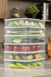 Mintunvärinen Säilytyslaatikko Setti 6 kpl - Keittiötarvikkeet - 100% Muovi - 23x29,5x6,5 cm - 3500 ml - Konepestävä - Eväsrasiat ja ruoansäilytysastiat - 8684283209996 - 3