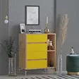Moderni-Novelty Lipasto: Tammi Keltainen, 100% Melamiinipinnoitettu, 2 Vetolaatikkoa, Useita Hyllyjä, 70x40x86 cm - Lipastot ja senkit - 8682870658776 - 3