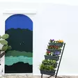 Moderni ja Tyylikäs Tumma Vihreä Musta Koristeellinen Puutarharuukku - 100% Metalli, 130x56x85 cm, 5 Muoviruukkua - Kukkatelineet ja kasvutuet - 8681875943276 - 3