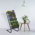 Moderni ja Tyylikäs Tumma Vihreä Musta Koristeellinen Puutarharuukku - 100% Metalli, 130x56x85 cm, 5 Muoviruukkua - Kukkatelineet ja kasvutuet - 8681875943276 - 2