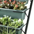 Moderni ja Tyylikäs Tumma Vihreä Musta Koristeellinen Puutarharuukku - 100% Metalli, 130x56x85 cm, 5 Muoviruukkua - Kukkatelineet ja kasvutuet - 8681875943276 - 4