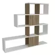 Moderni Valkoinen Pähkinä Kirjahylly - 100% Melamiinipinnoitettu - 120x109x19,5 cm - Seinään Kiinnitettävä - Useita Hyllyjä - Kirjahyllyt - 8681181613306 - 3
