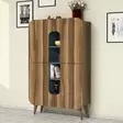 Monikäyttöinen Kaappi - Huonekalut - Pähkinä Sininen - 100% Melamiinipinnoitettu Lastulevy - 93x144x31,8 cm - Useita Hyllyjä - Kaapit ja lipastot - 8681875413106 - 3